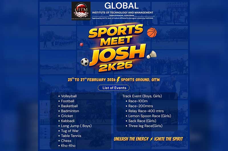 GITM Sports Meet “Josh 2K26” – Unleash the Energy, Ignite the Spirit! – from 25th to 27th February 2026